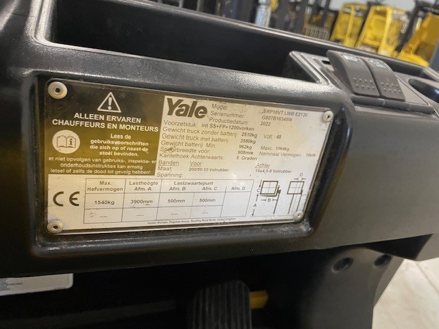 Yale ERP18VT | Heftruck - Typeplaat nr 1097 - 100908-1097